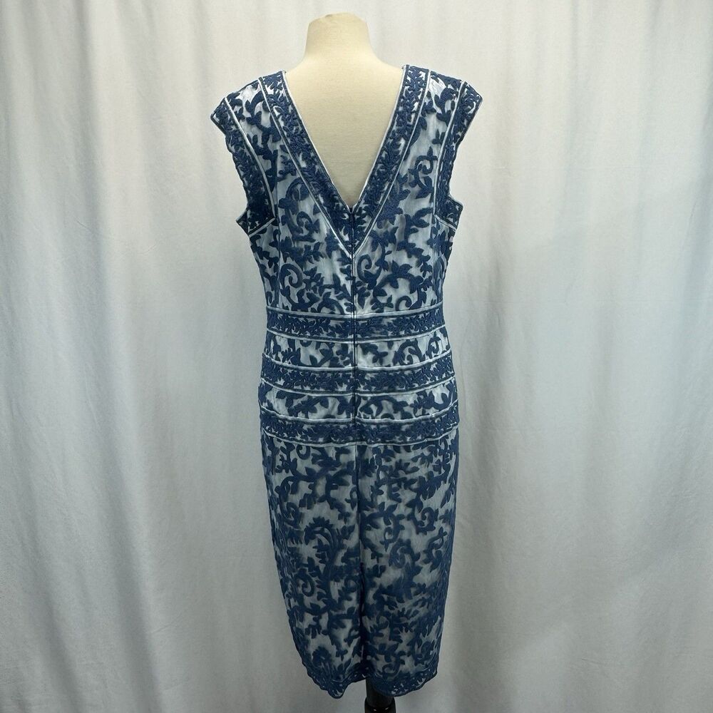 Tadashi Shoji Embroidery Lace Overlay Dress 16 Sheer Elegant Romantic Luxury - Picture 8 of 15